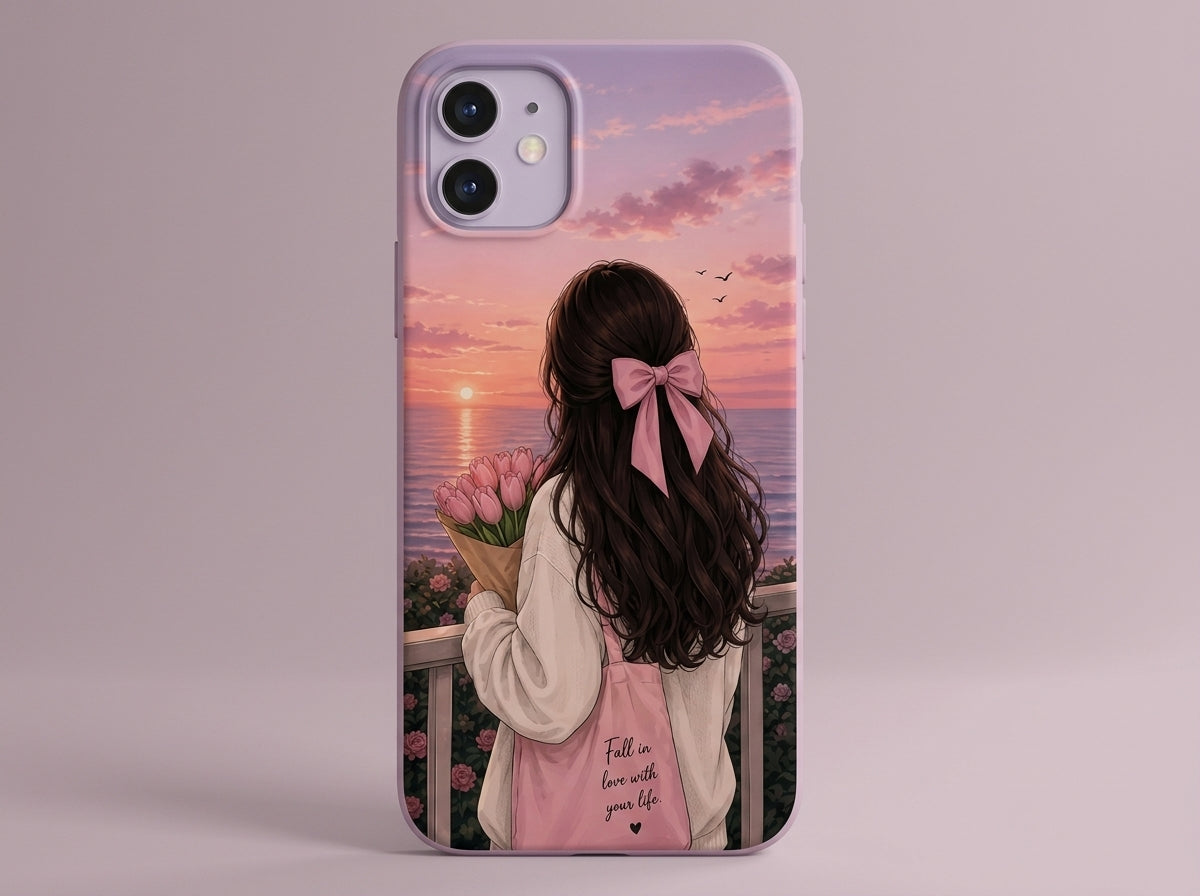 Pastel Sunset & Tulips Phone Case