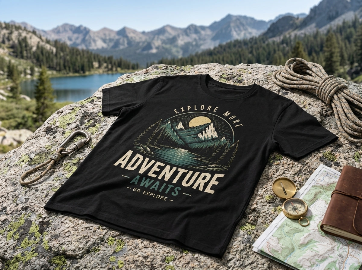 Adventure Awaits Explore More Men’s Graphic T-Shirt